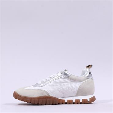 Mjus T Toe Retro Laced Trainer - White Leopard Combi
